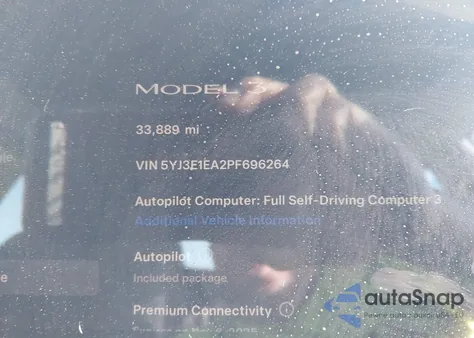 2023 Tesla Model 3 Rear-Wheel Drive from USA, damaged, VIN 5YJ3E1EA2PF696264